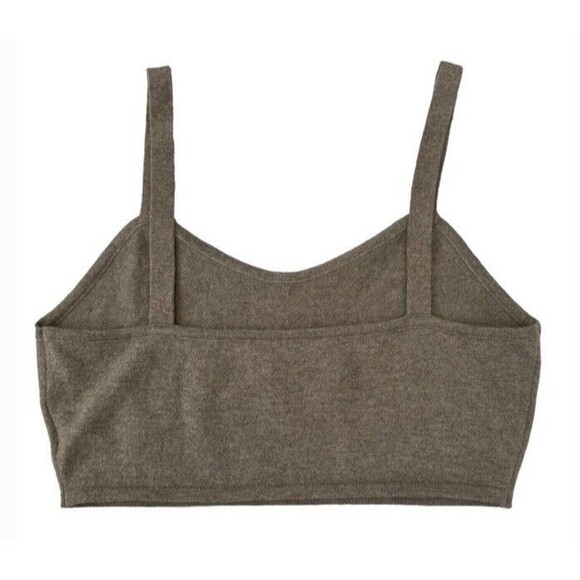 GENTLE HERD Cashmere Cropped Tank Casual Delicate Tan Lightweight Luxury Coastal - Picture 2 of 5